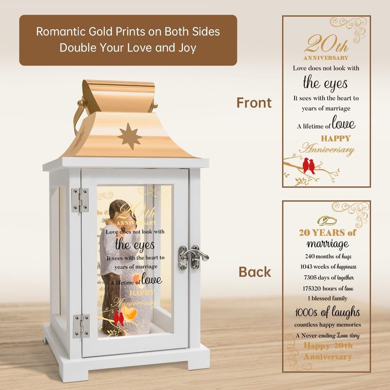 20th Anniversary Lantern Figurine Gift for Couples
