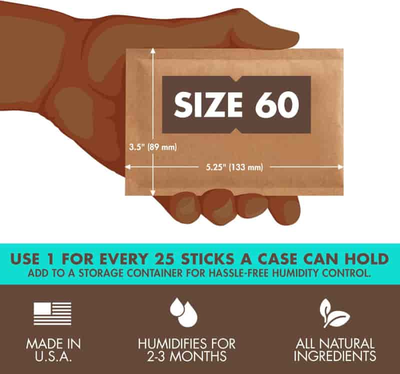 72% Humidity Control Packs for Wood Humidors, 20-Pack