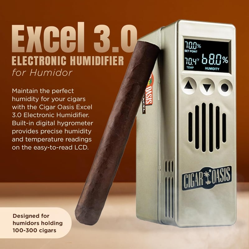 Electric Cigar Humidifier with LCD for 100-300 Cigars