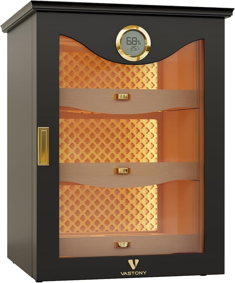Luxury LED Humidor with Spanish Cedar & Hygrometer