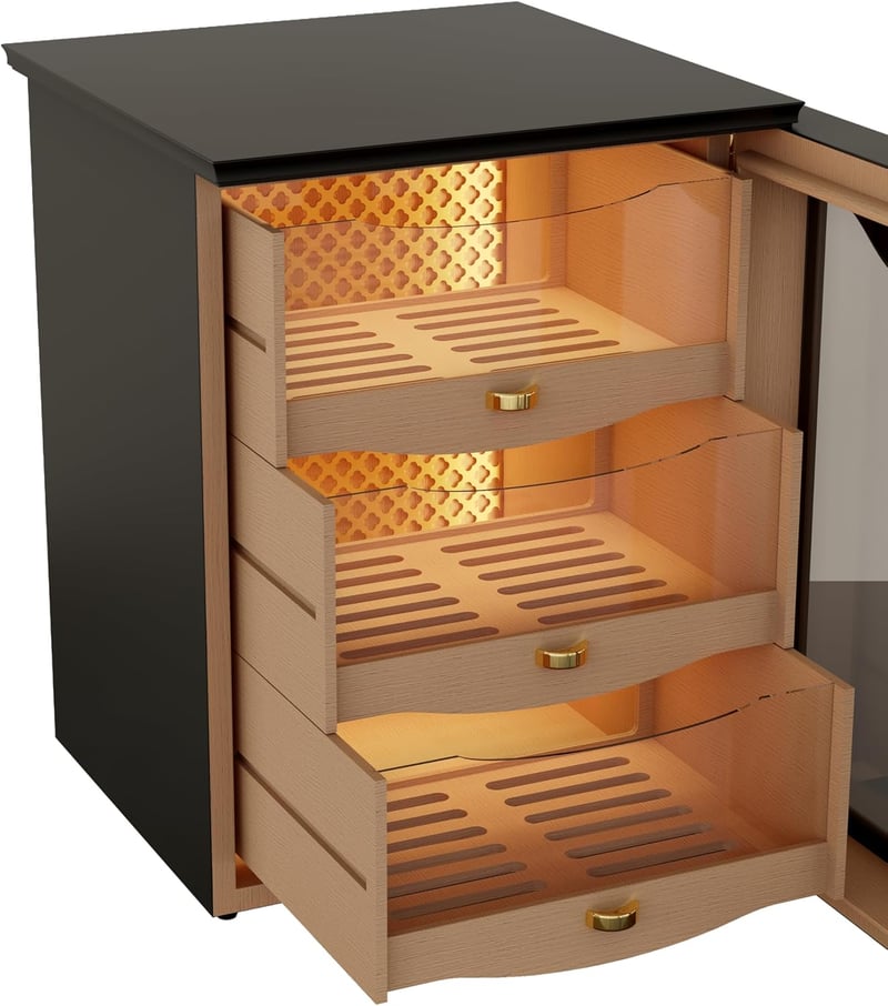 Luxury LED Humidor with Spanish Cedar & Hygrometer