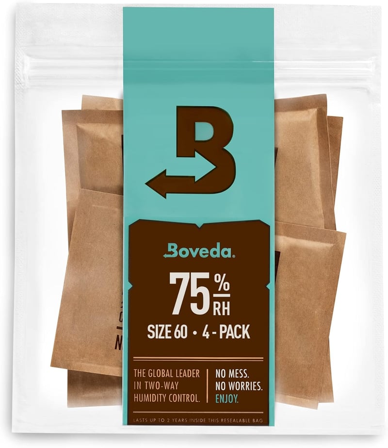 75% Humidity Control Packs for Humidors, 60g, 4-Pack