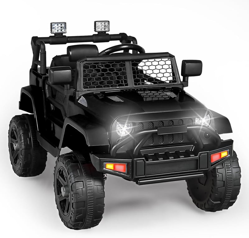 12V Kids Black Electric SUV with Remote & LED Lights