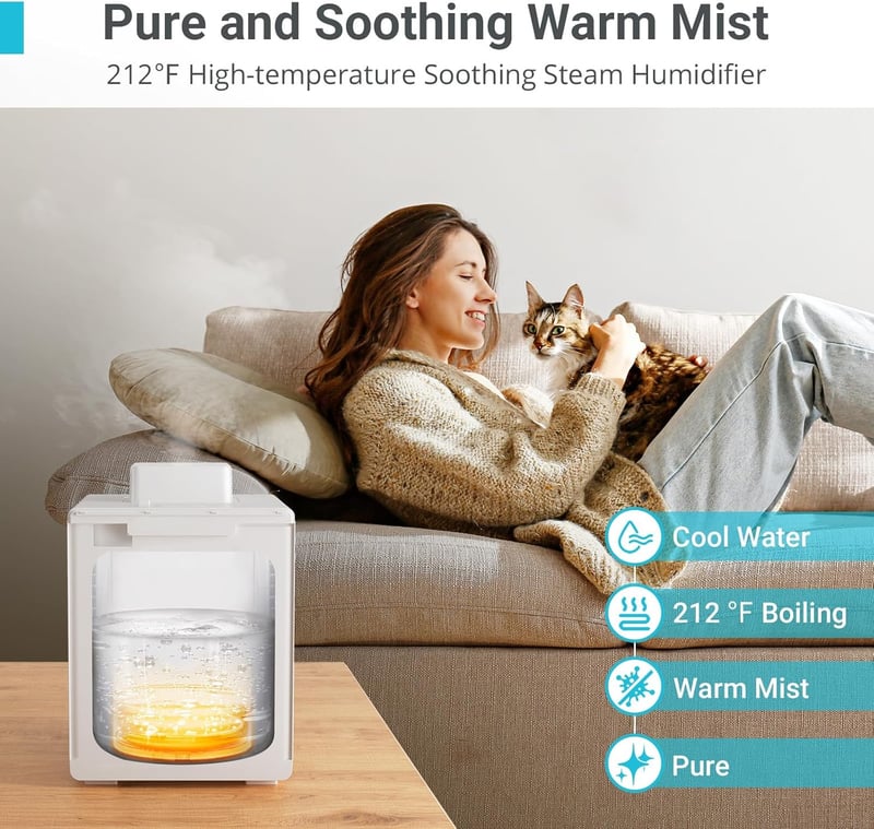 Warm Mist Humidifier, Stainless Steel, Sleep Mode