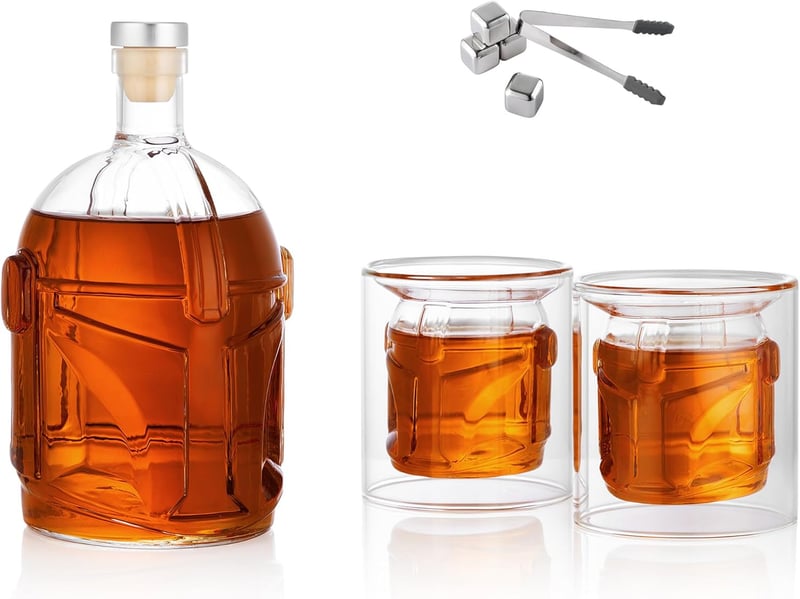 Whiskey Decanter Set with Glasses & Stones – Gifts for Men