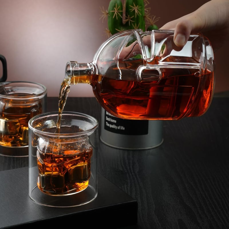 Whiskey Decanter Set with Glasses & Stones – Gifts for Men