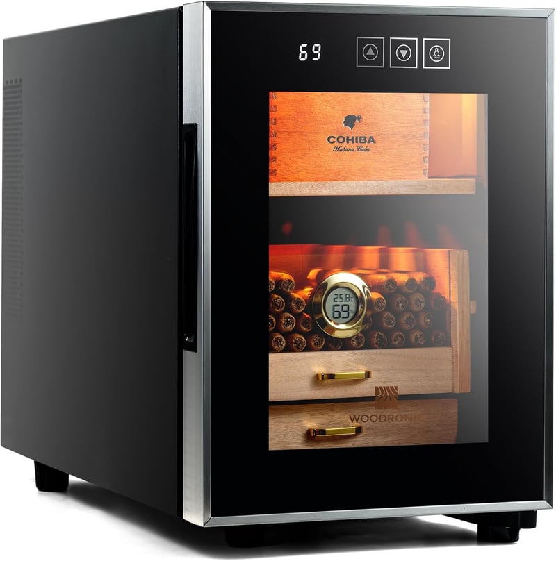 Electric Cigar Humidor Cabinet with Temperature Control - Gift for Men