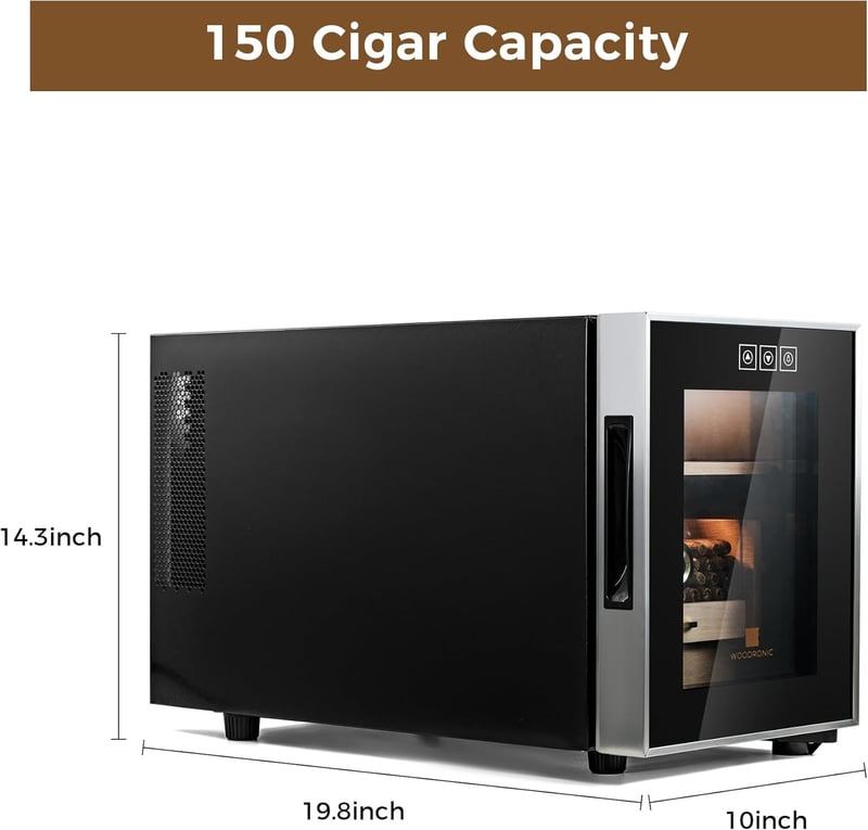 Electric Cigar Humidor Cabinet with Temperature Control - Gift for Men