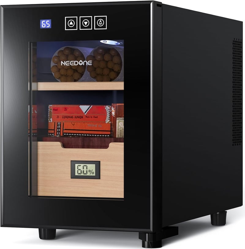 Electric Humidor with Spanish Cedar & Digital Display, 16L Capacity