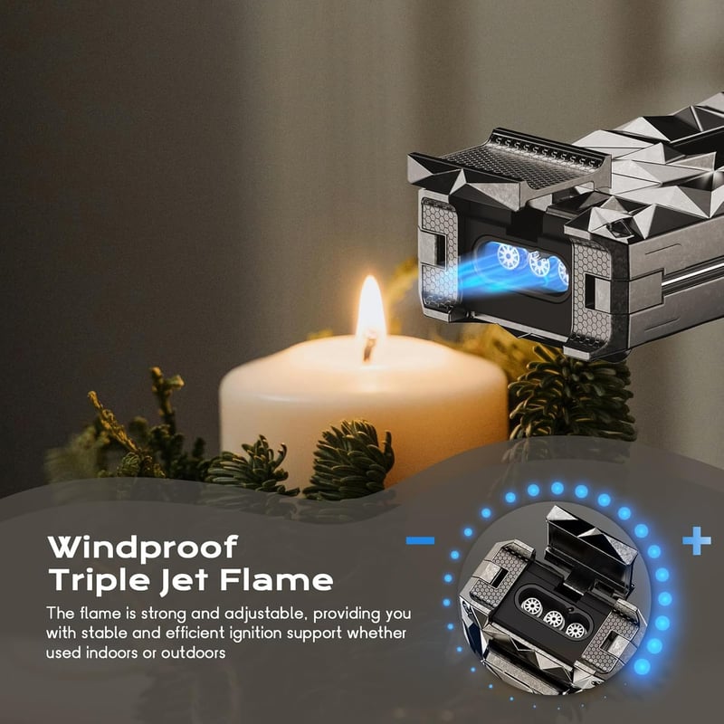 Multifunctional Triple Flame Torch Lighter for Men