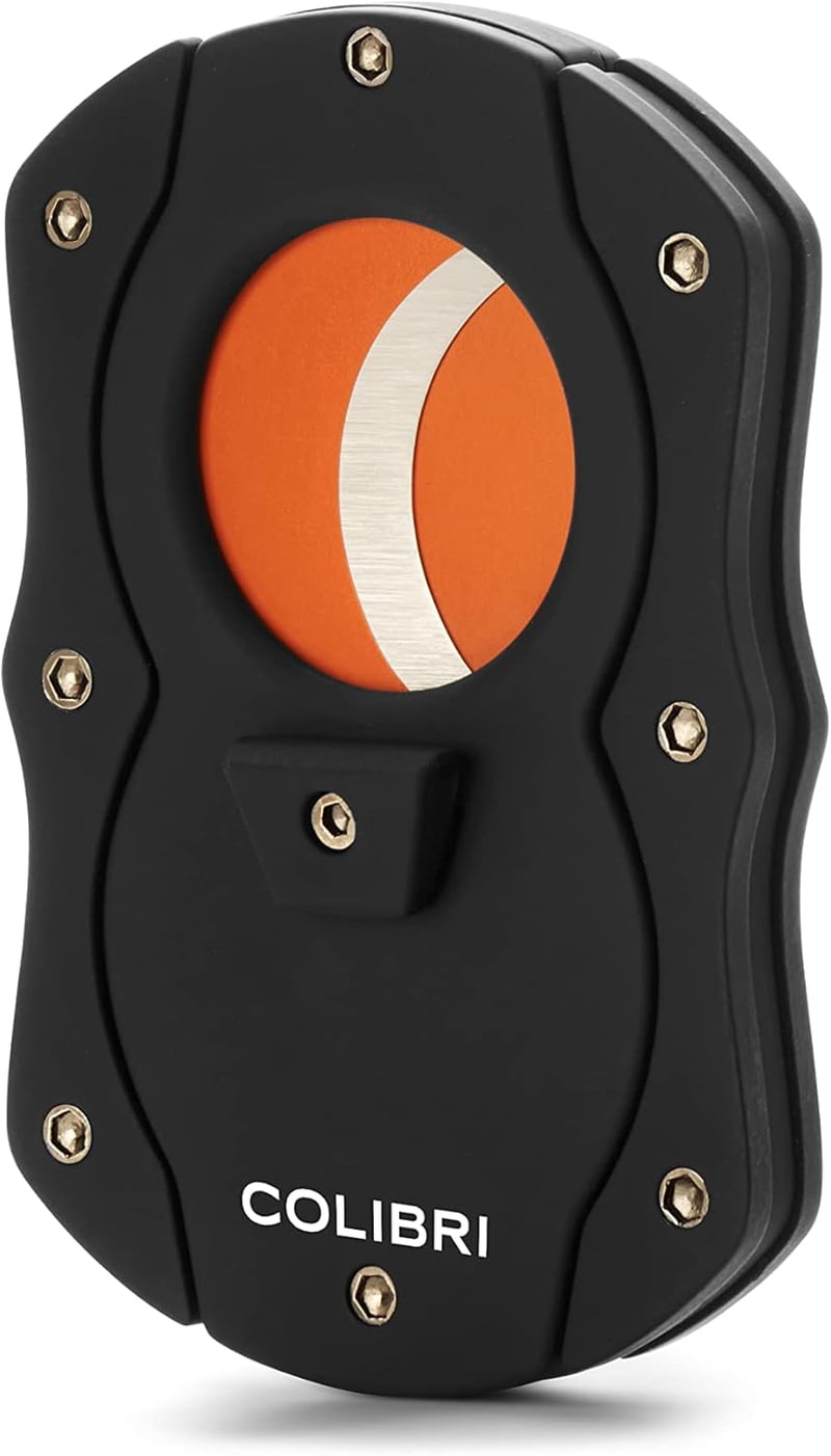 Cigar Cutter for Enthusiasts, Stainless Steel, Black & Orange