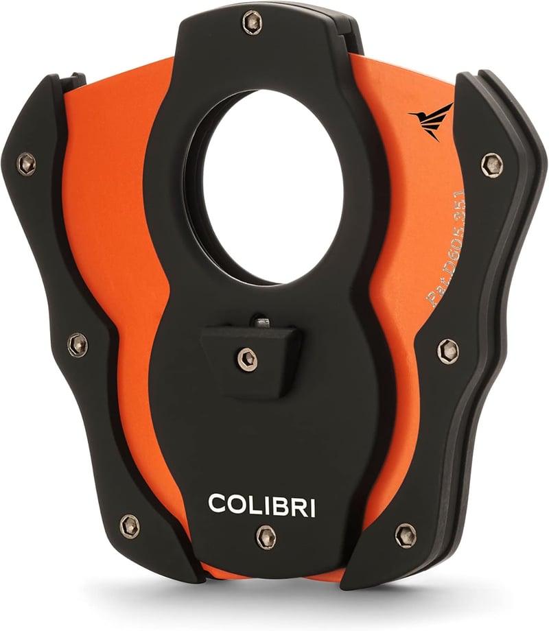 Cigar Cutter for Enthusiasts, Stainless Steel, Black & Orange