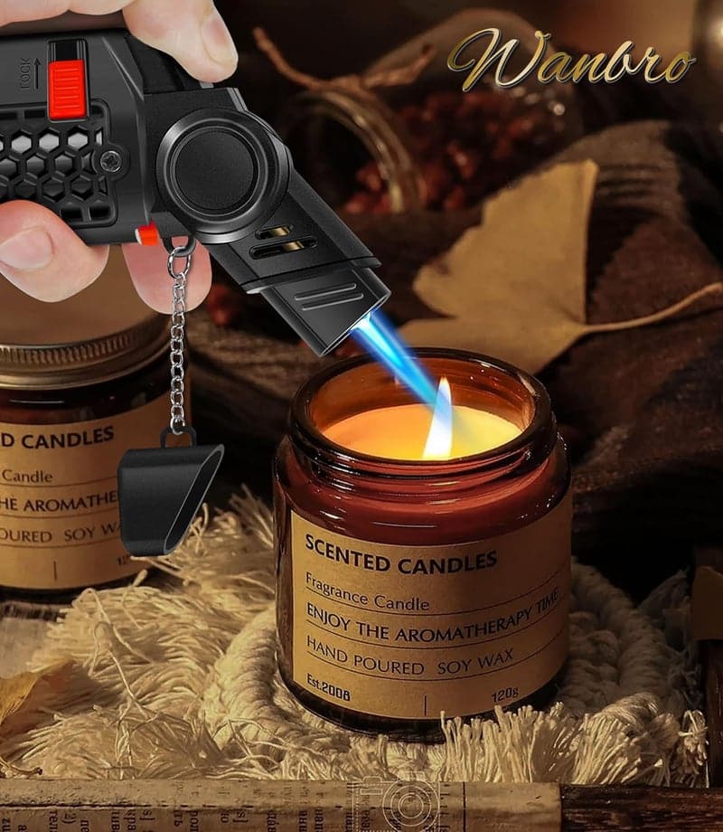 Windproof Jet Torch Lighter Set, Refillable, Rotatable