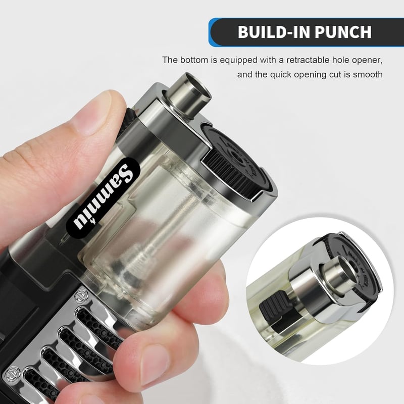 Windproof Triple-Jet Torch Lighter Set for Men, Refillable, 2-Pack