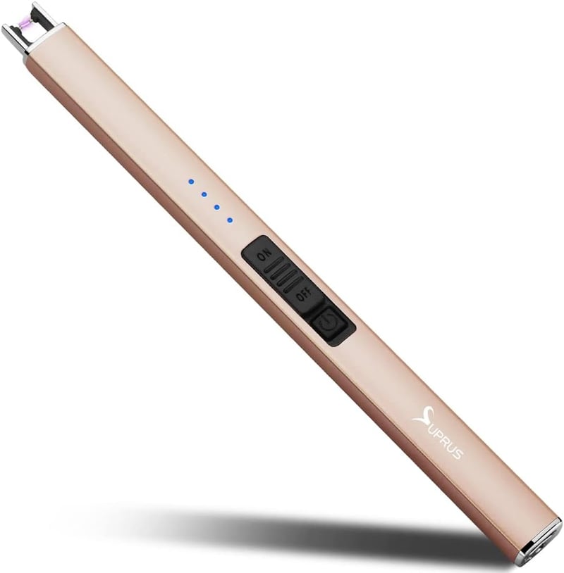 Windproof USB Rechargeable Lighter - Champagne Gold