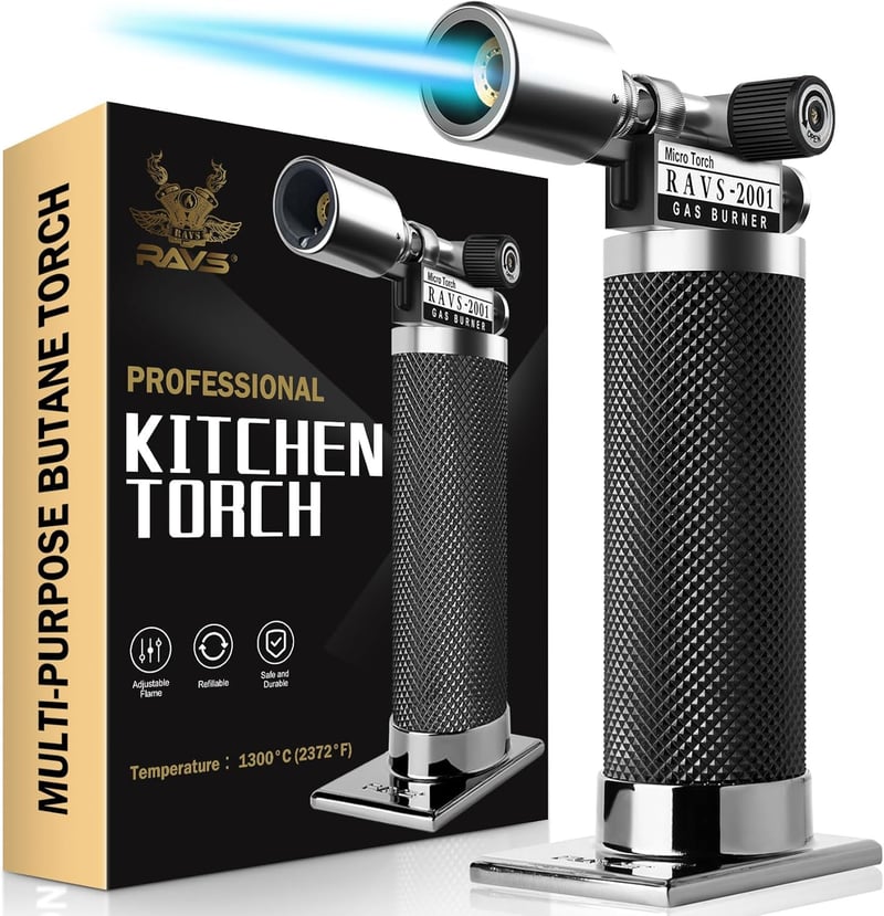 Refillable Kitchen Torch with Safety Lock for Cooking & Baking