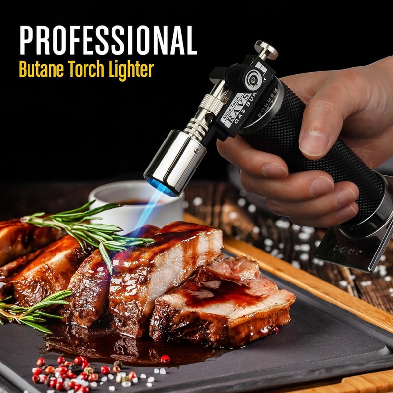 Refillable Kitchen Torch with Safety Lock, Black