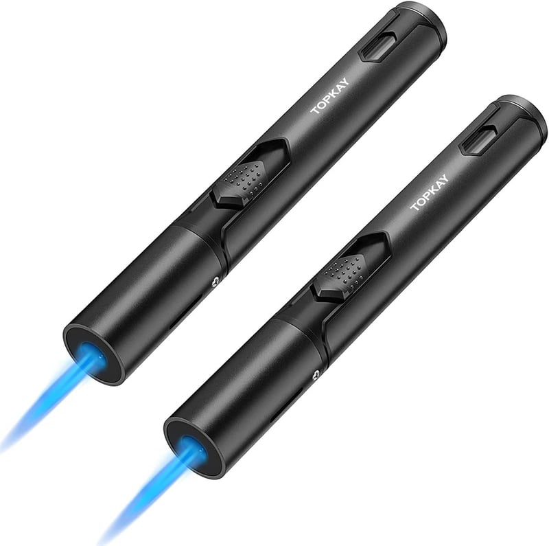 Windproof Refillable Torch Lighters, 2-Pack