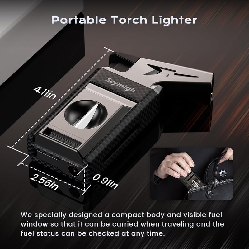 Refillable Jet Torch Lighter & Cutter Gift for Men