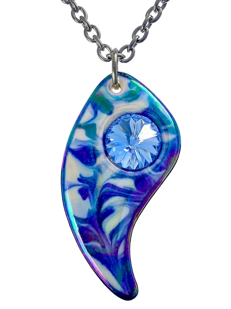 18th Anniversary Porcelain Angel Wing Pendant for Women