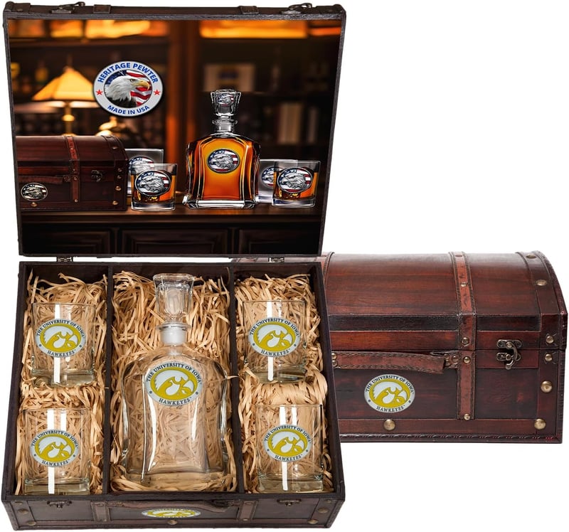 Capitol Decanter Set with Pewter Glasses