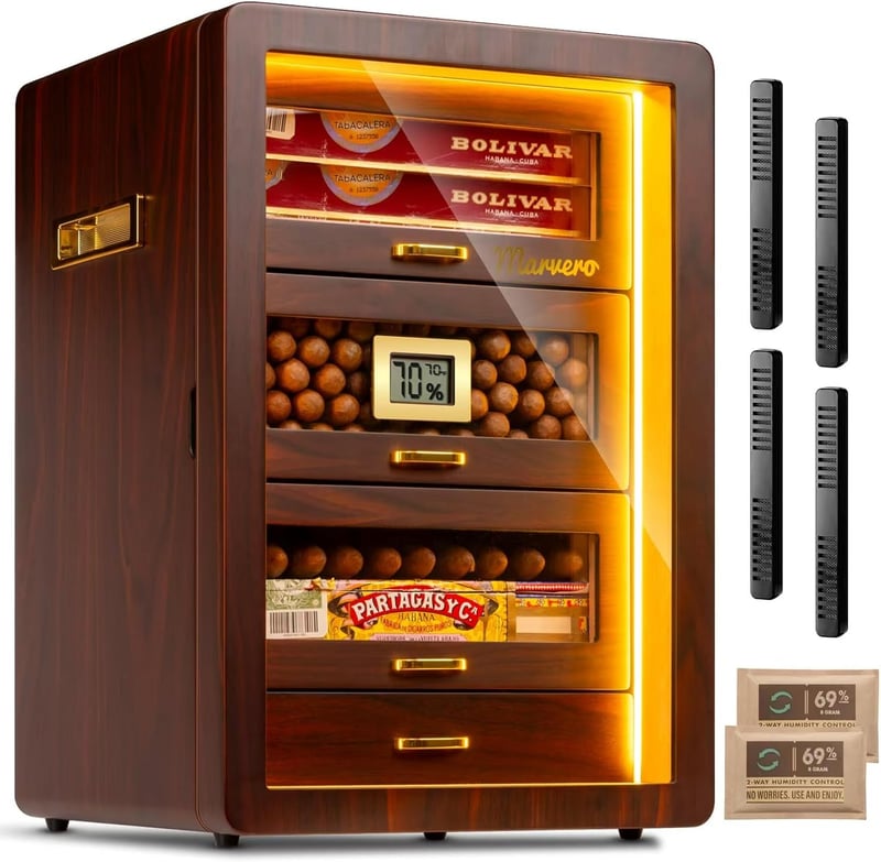 Humidor Cabinet with Hygrometer for Men