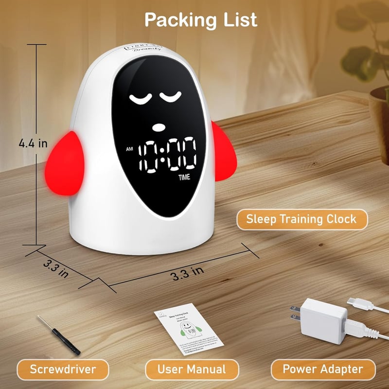 Kids Sleep Training Clock, Robot Shape with Night Light