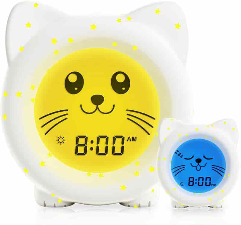 Kids Sleep Trainer Clock with Night Light, Rechargeable