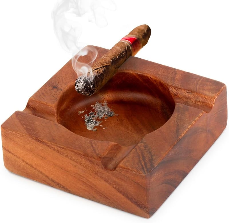 Wooden Cigar Ashtray with 4 Slots