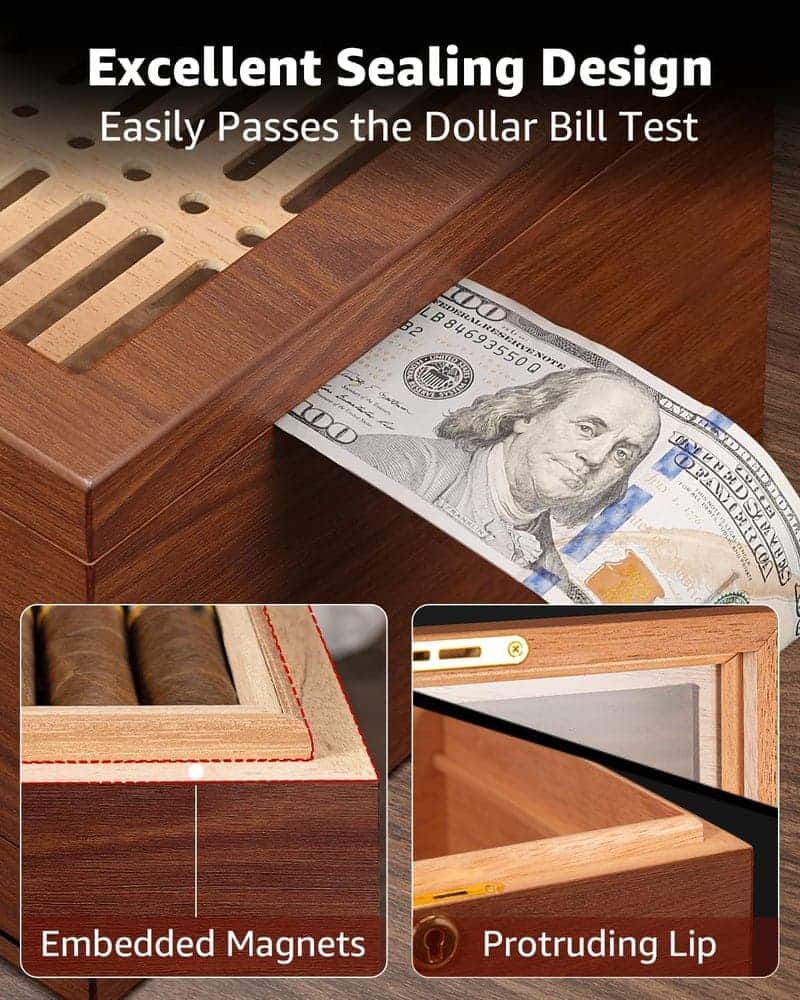 Cigar Lovers Humidor with Lock & Cedar Drawer