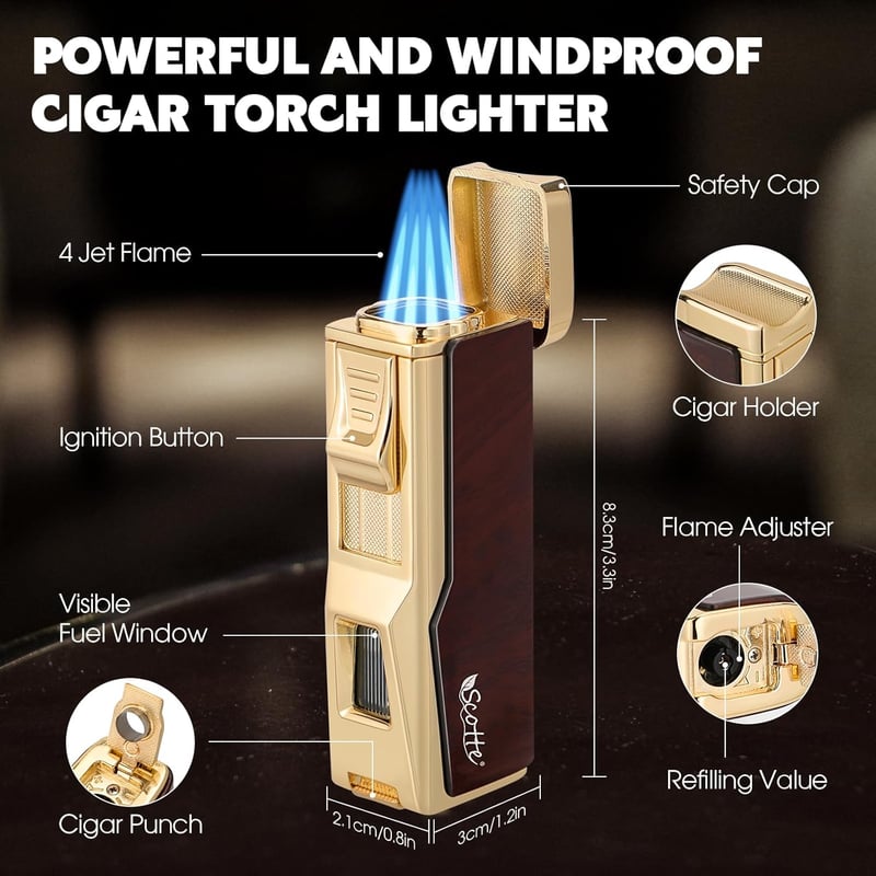 Travel Cigar Humidor Kit with Cedar & Leather