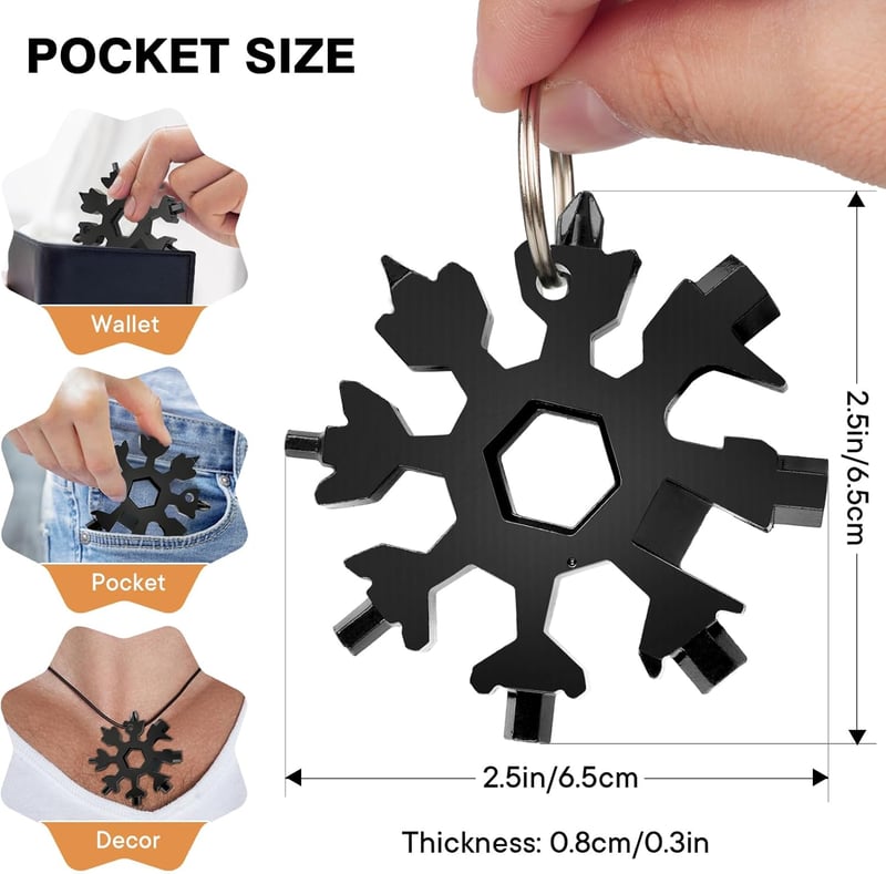 Multitool Snowflake Screwdriver for Men, 18-in-1 Steel