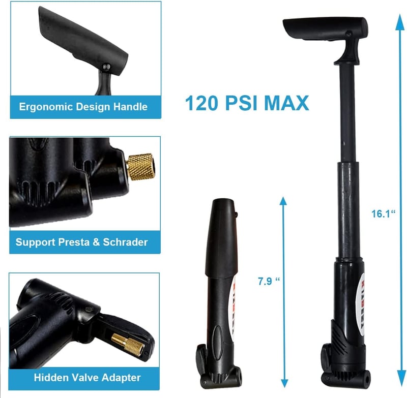 Portable Bike Repair Kit with Tire Pump and Tools