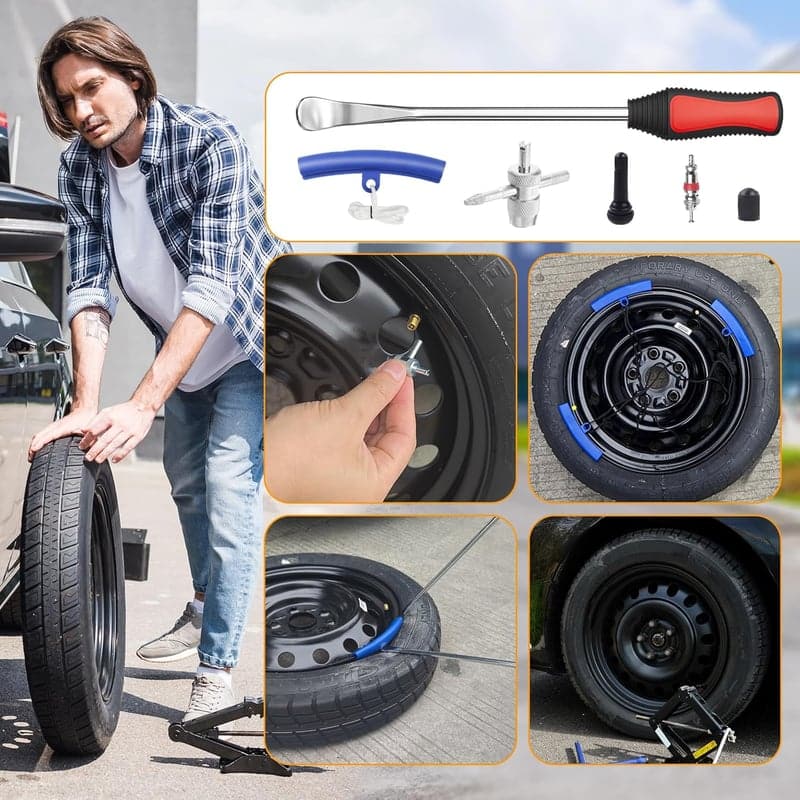 Tire Changing Kit for Motorcycle & Bike, 26pcs