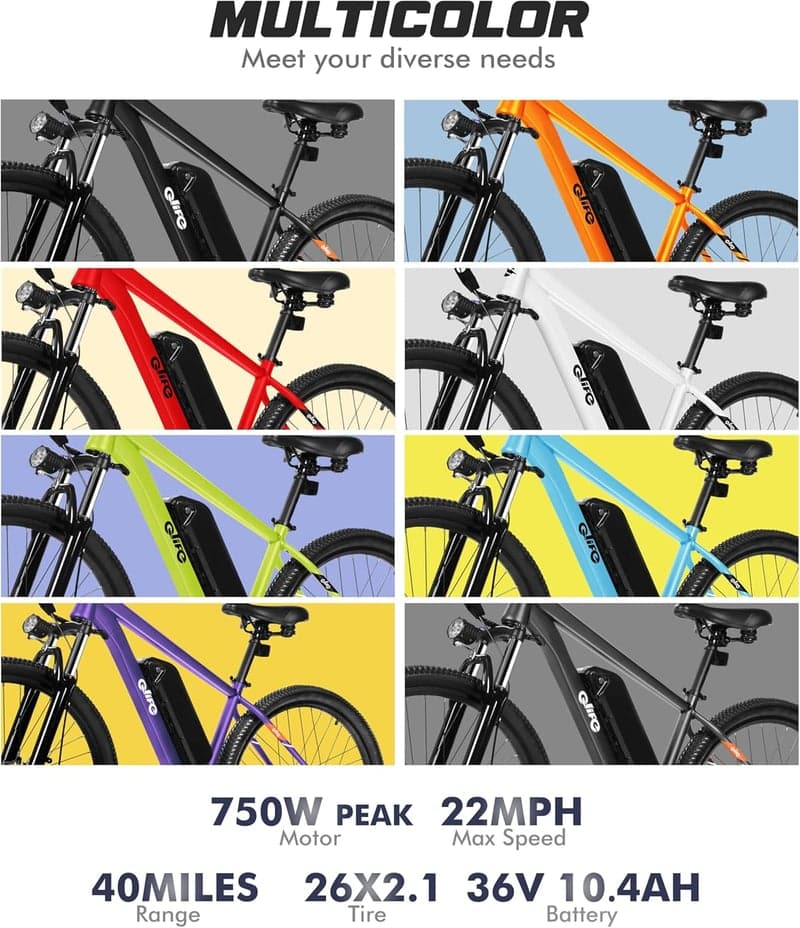 21-Speed Adult Ebike with Peak 750W Motor