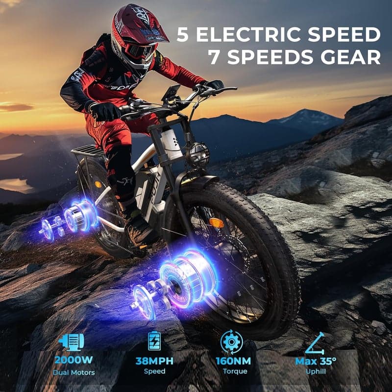 Electric Fat Tire Bike for Men's Off-Road Adventure