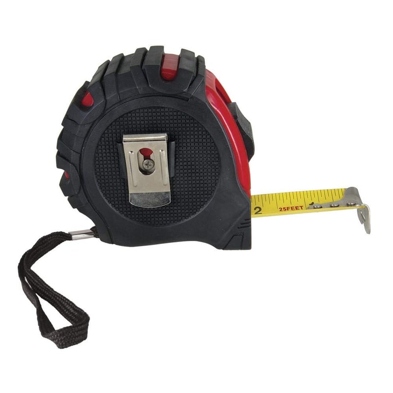 Left-Handed 25' Tape Measure with Rubber Guard