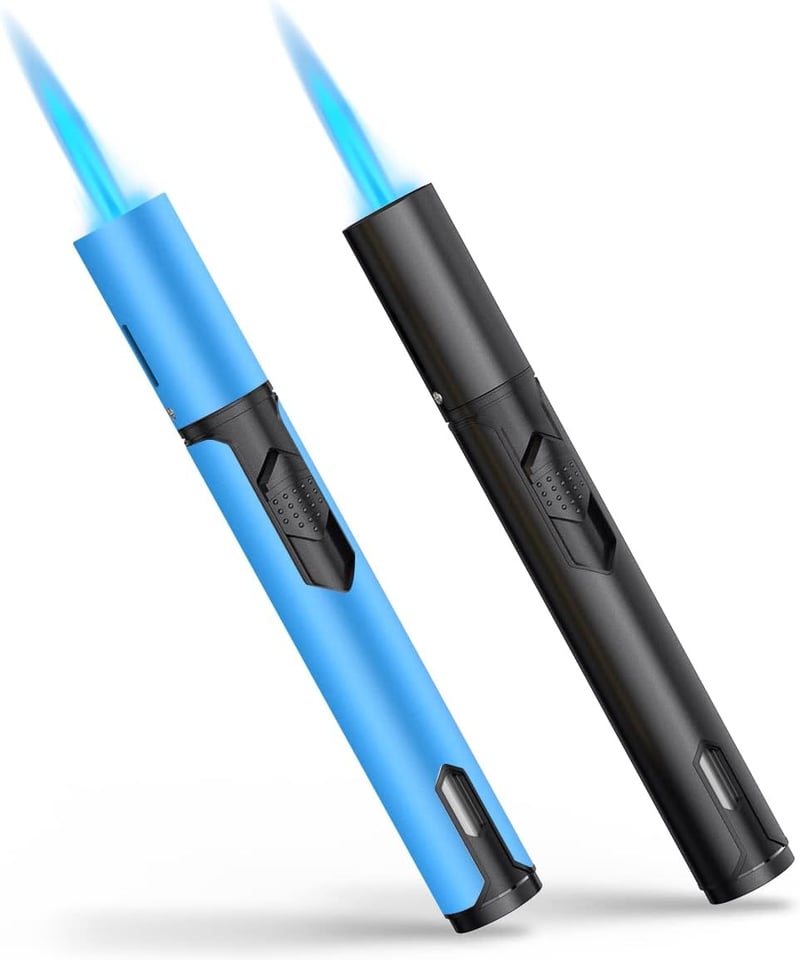 Windproof Refillable Jet Flame Torch Lighters (2 Pack)