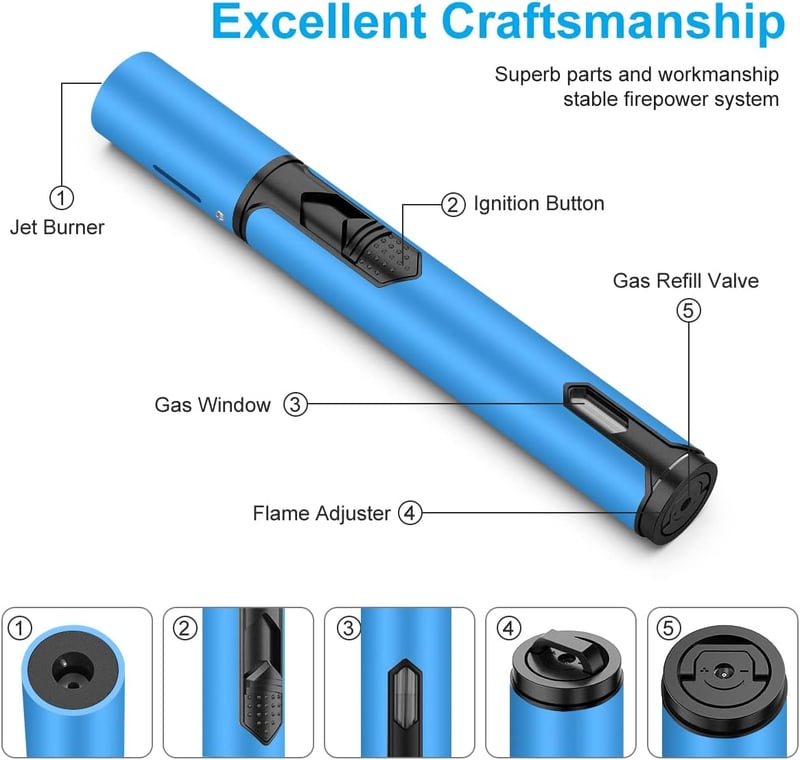 Windproof Refillable Jet Flame Torch Lighters (2 Pack)