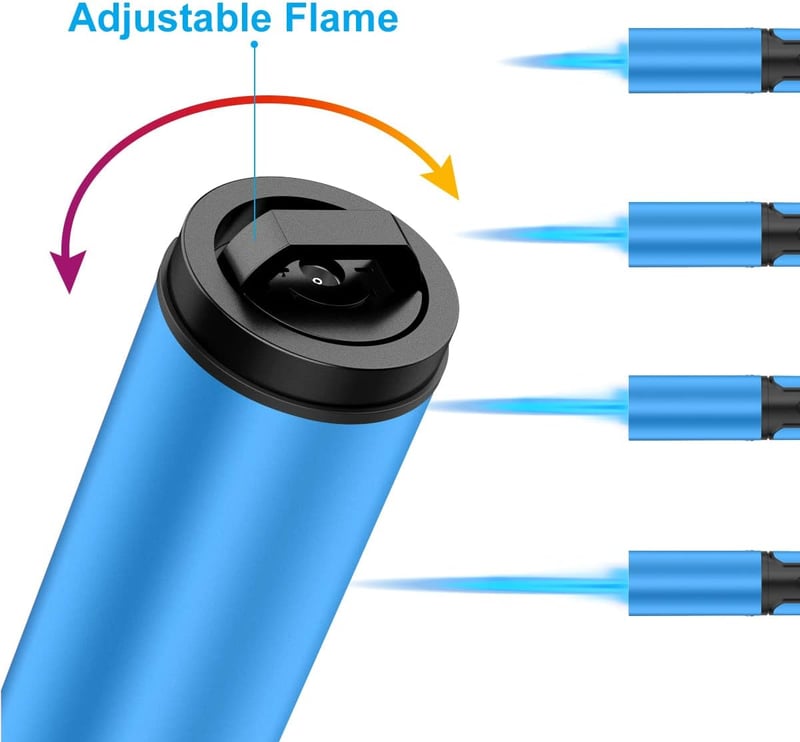 Windproof Refillable Torch Lighters for Camping & BBQ, 2-Pack