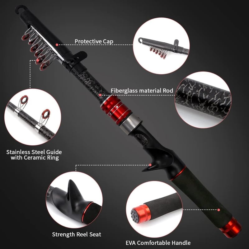 Fishing Travel Gift: Carbon Fiber Rod & Stainless Reel Combo