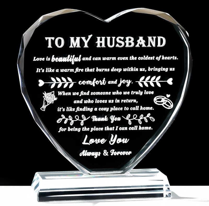 Father's Day Heart Crystal Keepsake for Husband