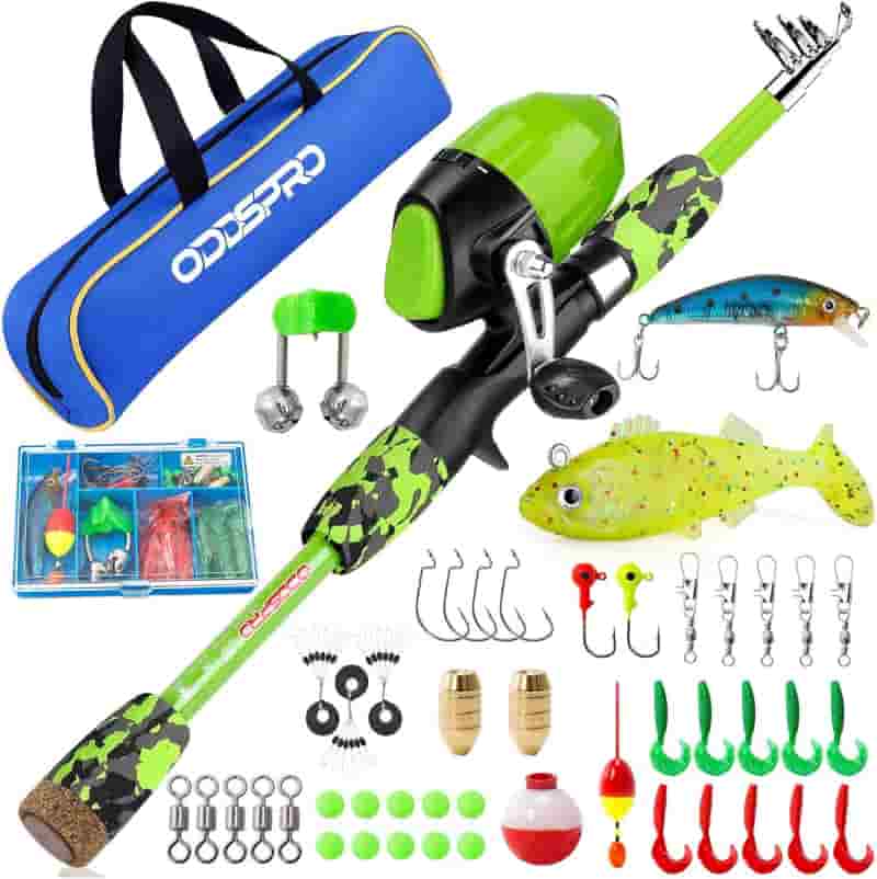 Kids' Pink Telescopic Fishing Rod & Reel Kit with Tackle Box