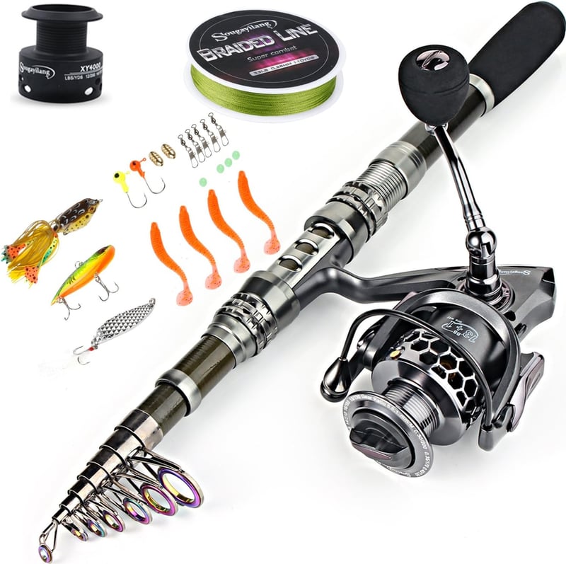 Travel Fishing Rod & Reel Combo with Bag
