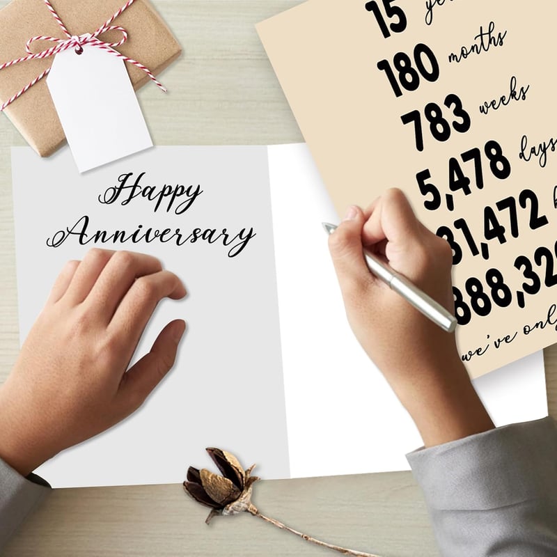 15th Anniversary Card – Elegant Gift for Couples