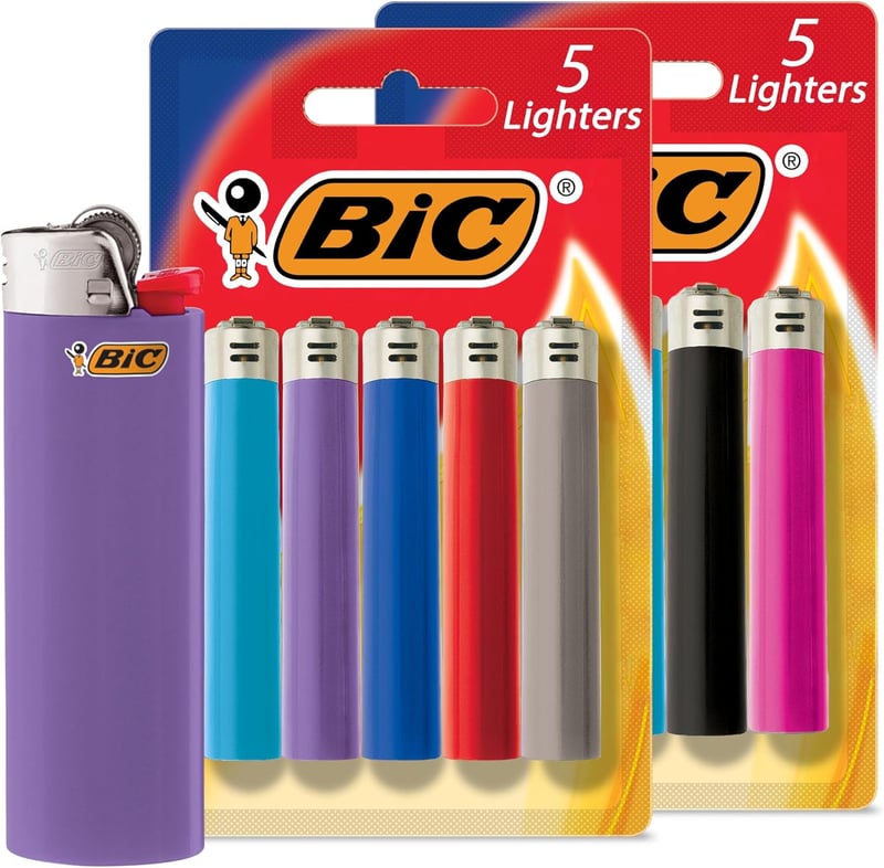 BIC Maxi Lighters, Assorted Colors, 10-Pack, Long-Lasting