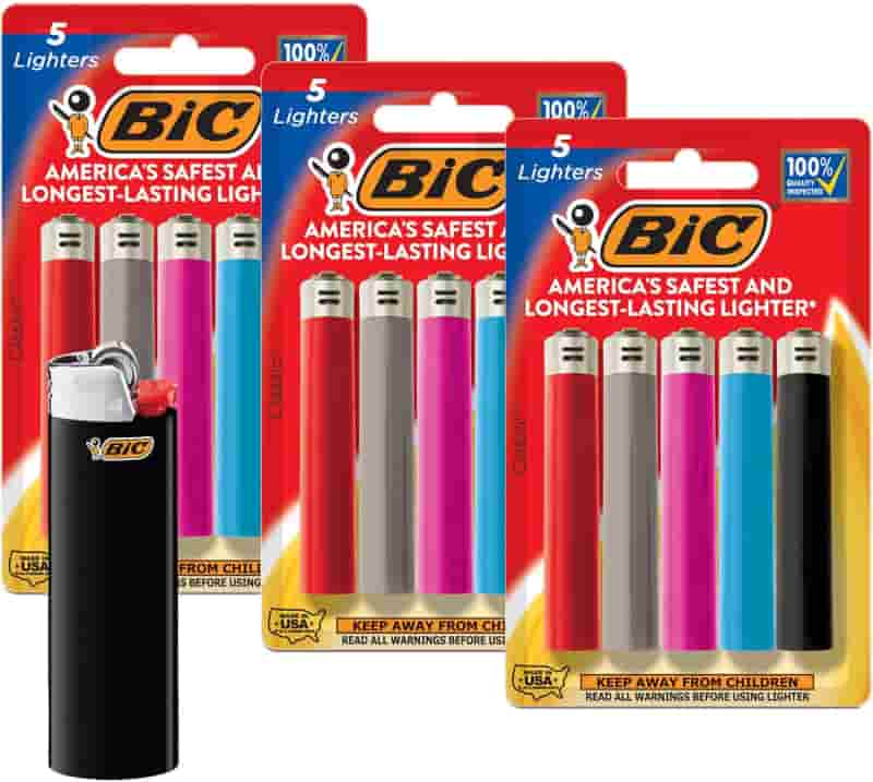 BIC Child-Resistant Pocket Lighters, Assorted, 15-Pack
