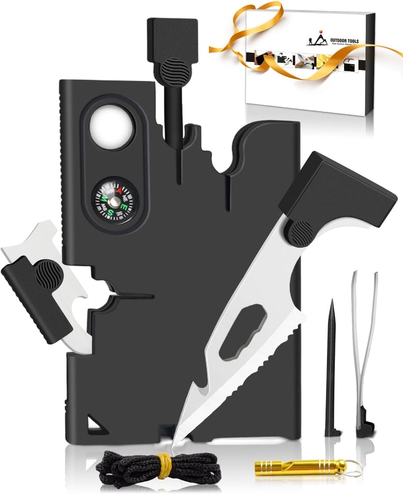 18-in-1 Wallet Multitool with Compass & Screwdrivers