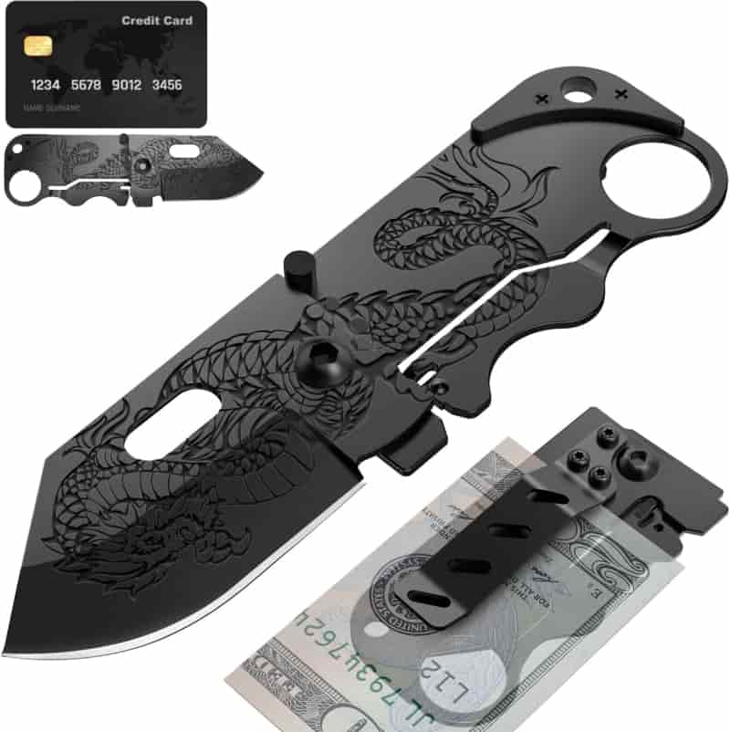 Birthday Gift Folding Pocket Knife with Dragon Engraving