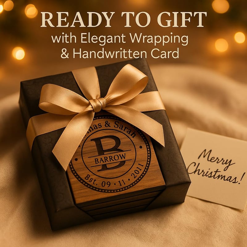 Anniversary Wooden Coasters – Personalized & Handmade in USA